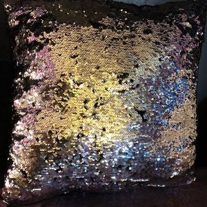 Black and silver pillow